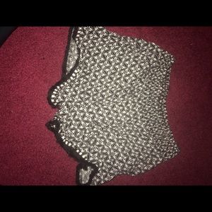 Black and white shorts